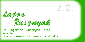 lajos rusznyak business card